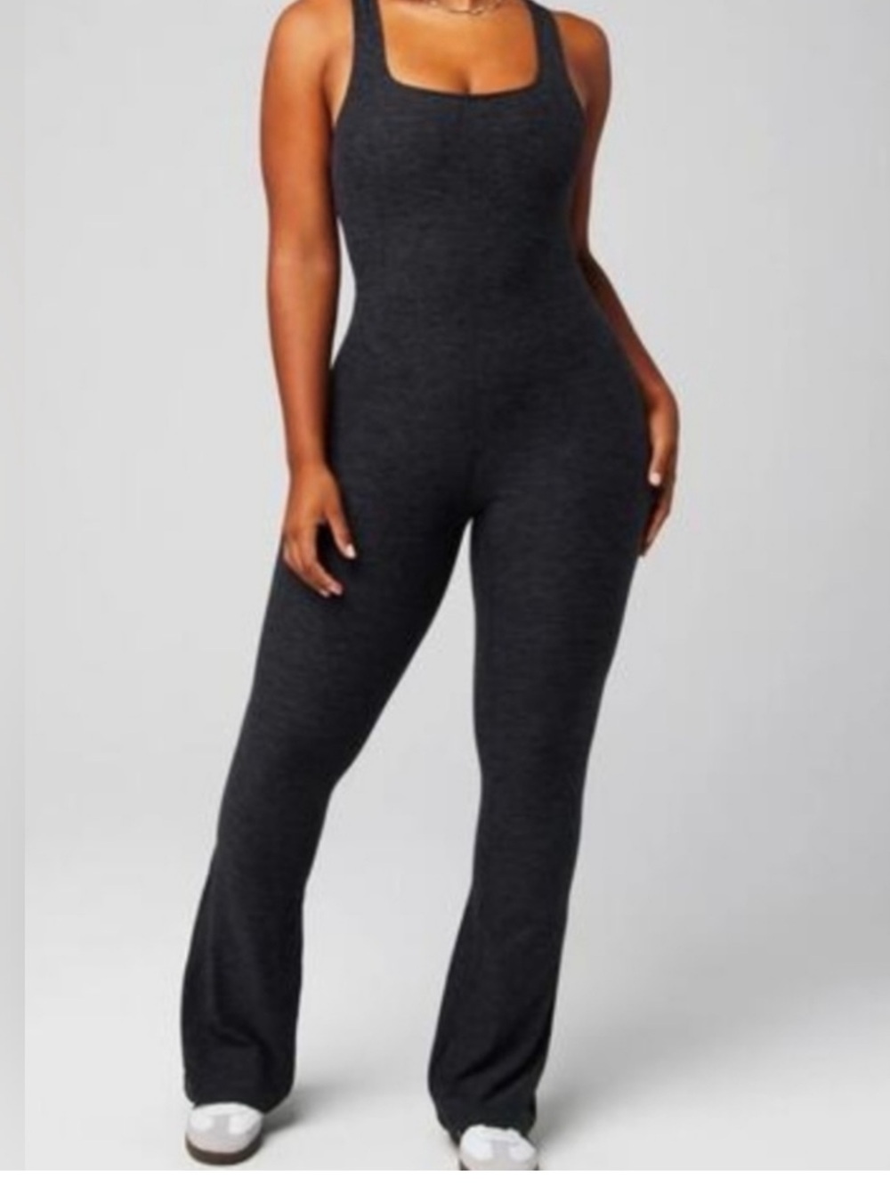 Fabletics HeatherFlex Kick Flare Jumpsuit XXL/1X built in Bra😱